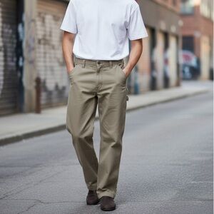 Carhartt Relaxed Fit‎ Original Carpenter Style Pants, Khaki Green, Size 38